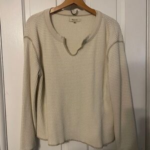 Madewell Cream Waffle Knit Sweater